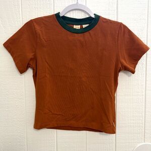 Orange Levis Crop Top
